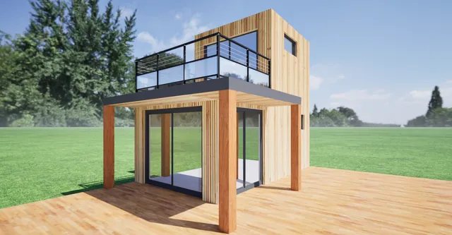 Cube Ossature Bois Kit studio de jardin 30 m²