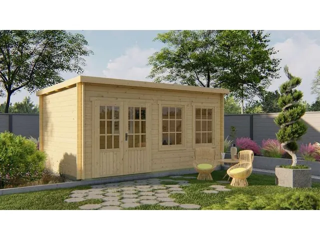 Jardin et Chalet Sabine 15 m² toit plat