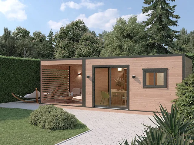 Monnet Sève Poolhouse Design 8x3 Douglas 14,5 m²